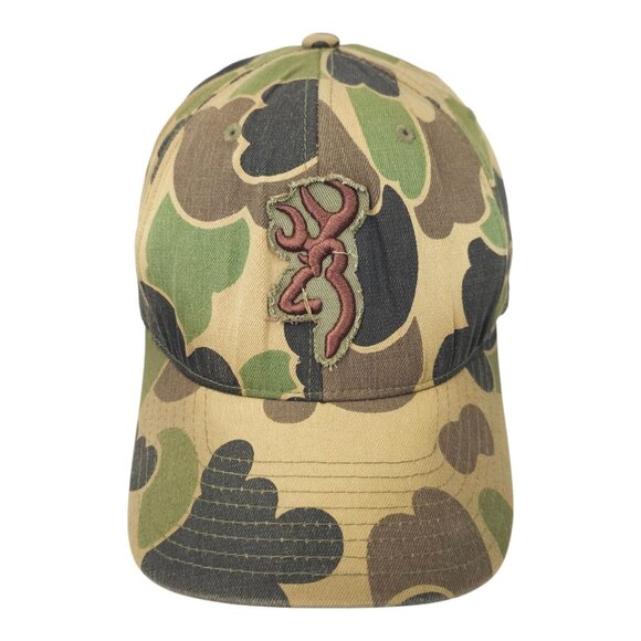 Browning Camo FlexFit L/XL Camo Cap Hat Baseball Hunter Trucker Embroidered Logo - Picture 14 of 14